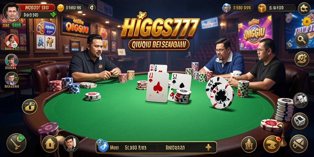 Tangkapan layar gameplay QiuQiu HIGGS777 yang seru.