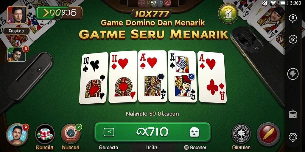 Tampilan gameplay menarik dari IDX777 dengan suasana permainan Domino.