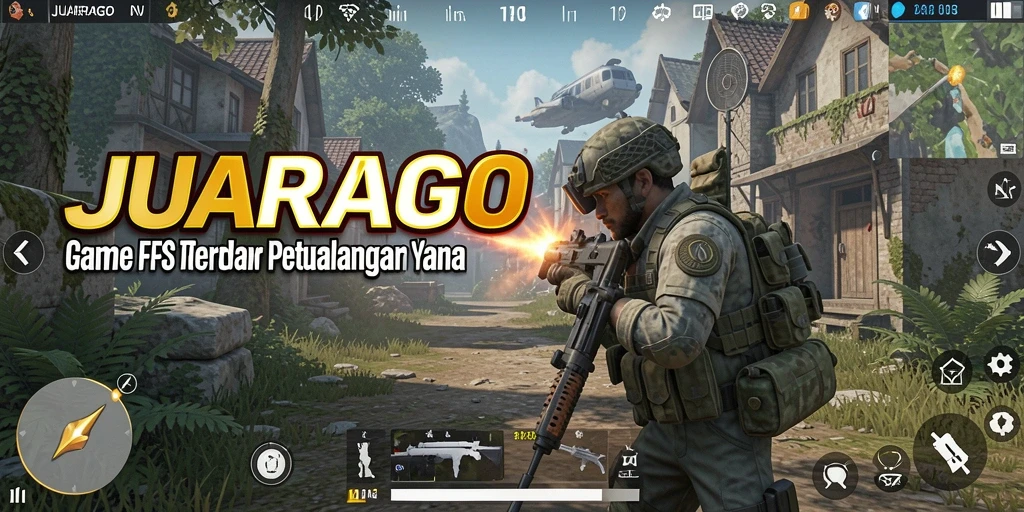 Screenshot gameplay JUARAGO yang menampilkan aksi tembak-menembak yang intens.