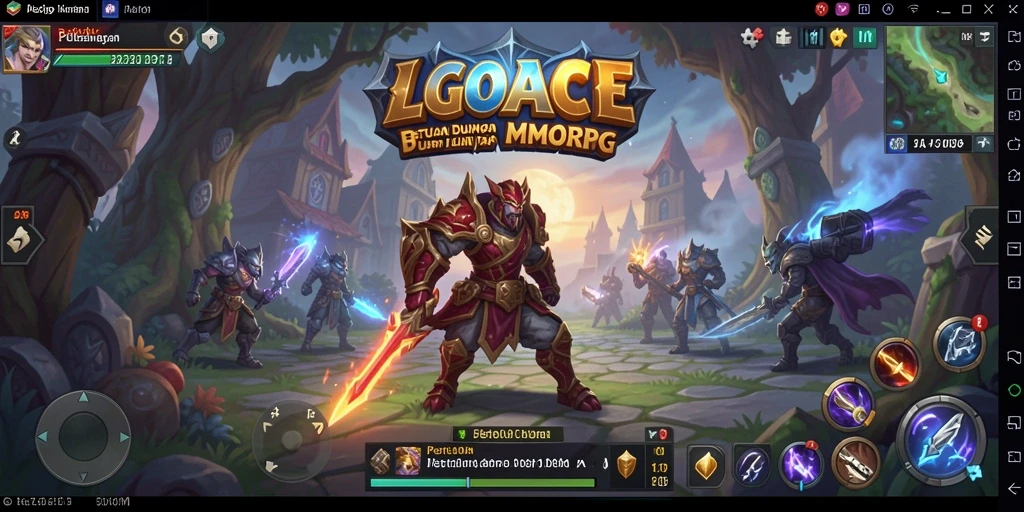 Screenshot gameplay LGOACE yang menampilkan pertempuran seru dalam MMORPG.