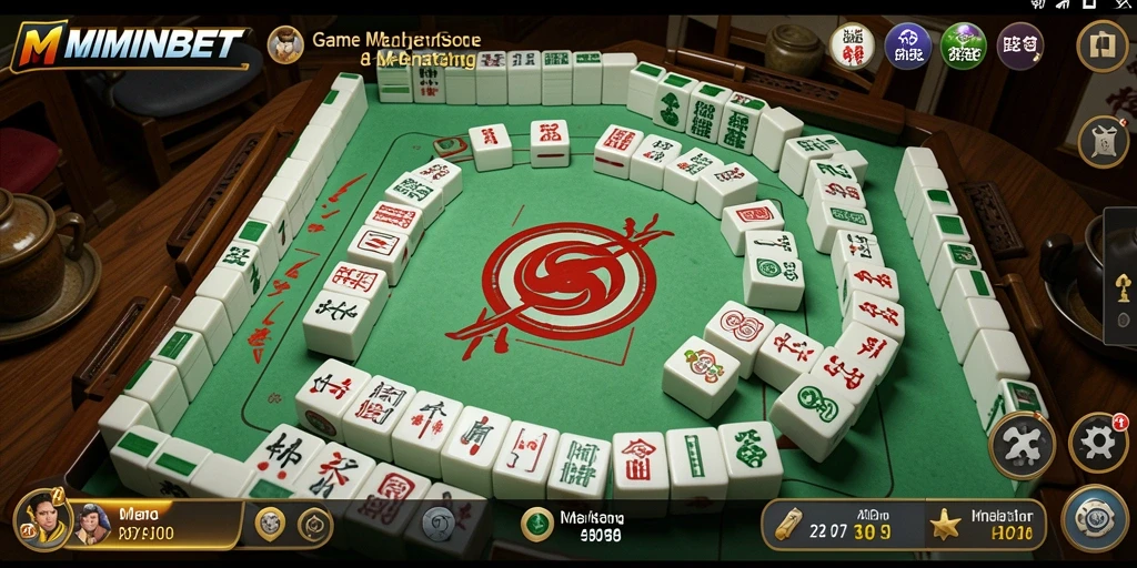 Tampilan menarik dari gameplay Mahjong di MIMINBET.
