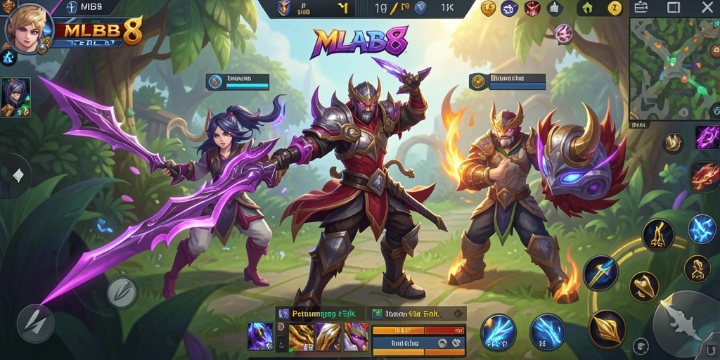 Menampilkan pertarungan epik dalam MLBB8 dengan grafik luar biasa.