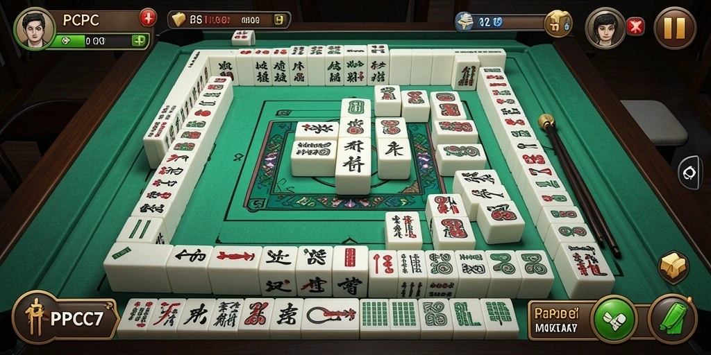 Screenshot gameplay PCPC7 yang menunjukkan keseruan permainan Mahjong.