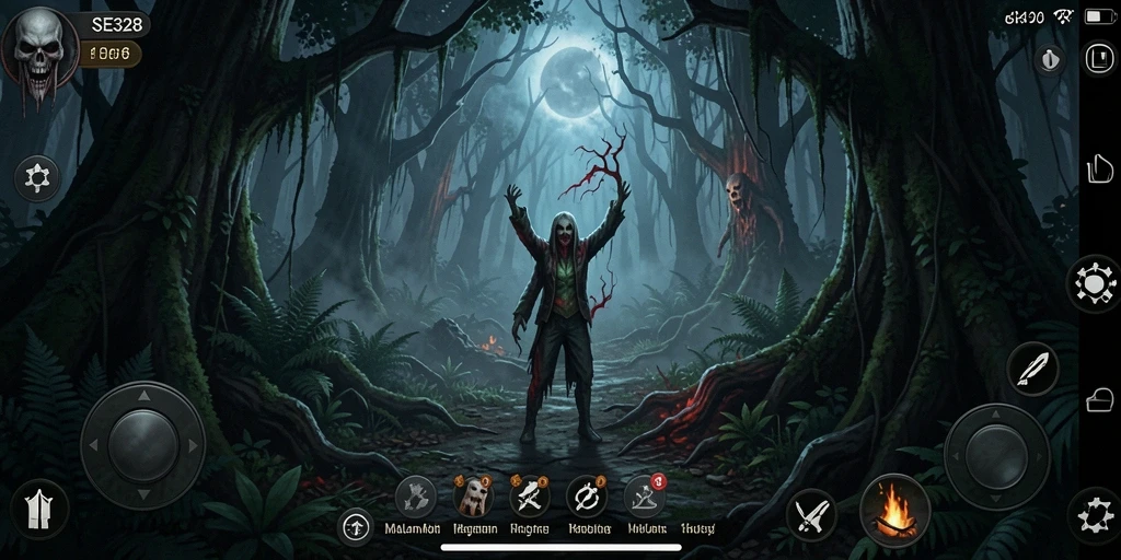 Tampilan gameplay menakutkan dengan atmosfer horor yang intens.
