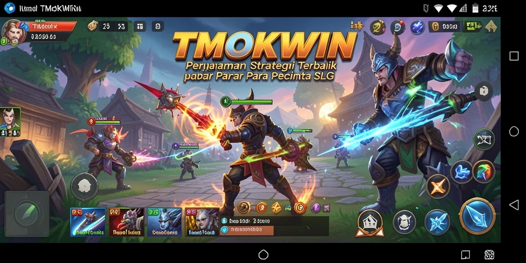 Screenshot utama TMOKWIN menampilkan pertempuran SLG yang mendebarkan.