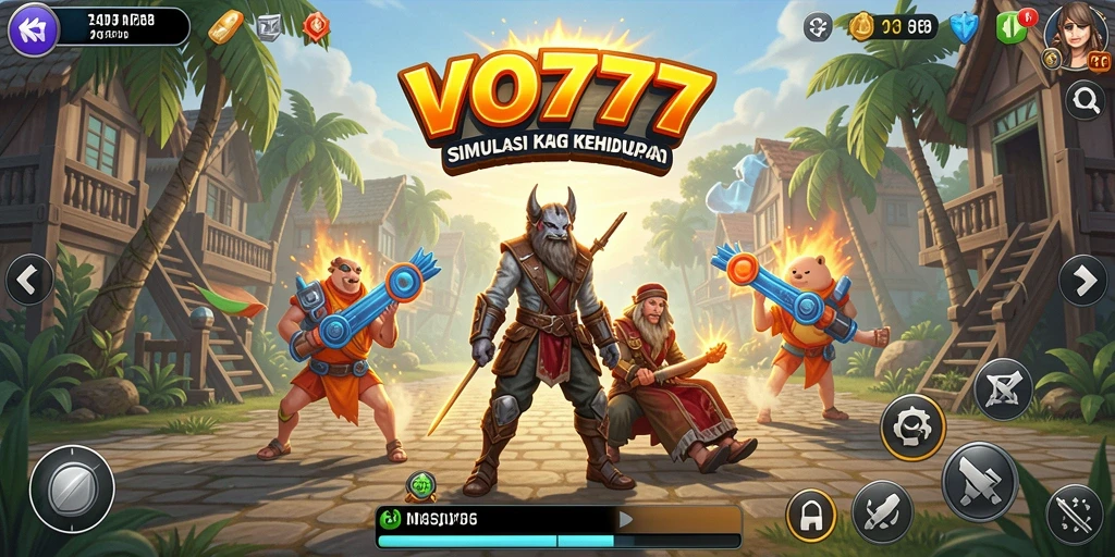 Tangkapan layar VO777 menampilkan gameplay simulasi kehidupan yang interaktif.